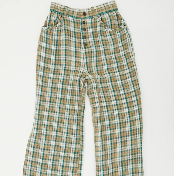 Urban Outfitters Kai Linen Plaid Baggy Pant - Picture 5 of 15
